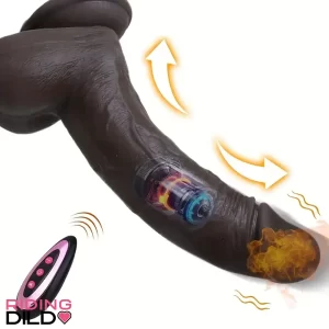 8.66in Usb Powered 10 Vibrating 9 Thrusting Remote Silicone Dildo